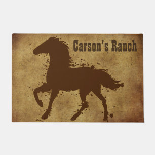 Wild Horse, Stallion Silhouette, Custom Doormat