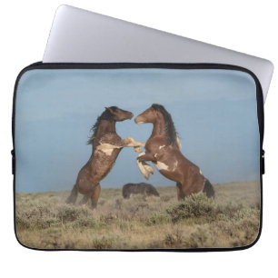 Wild Horse Stallions Fighting Laptop Sleeve