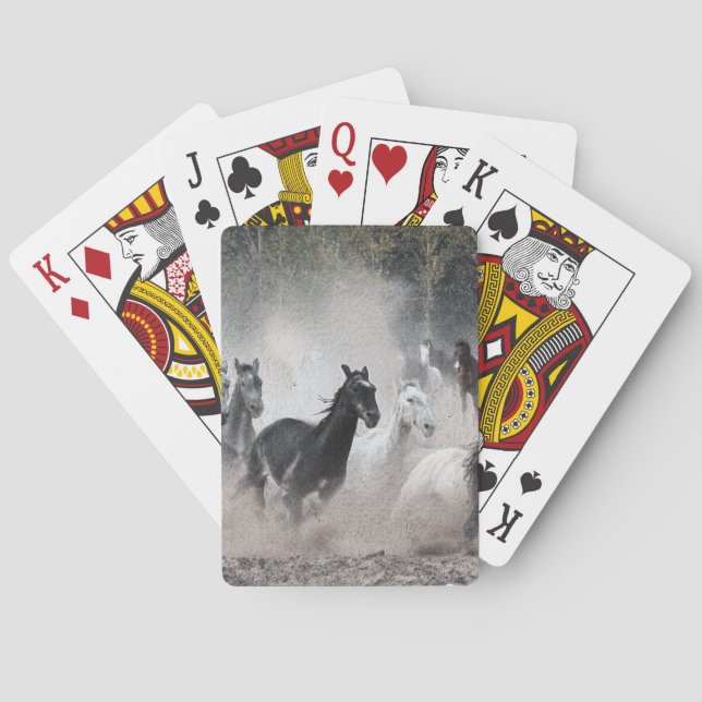 Wild Horse Stampede Equine-lovers Designer Pack Playing Cards (Back)