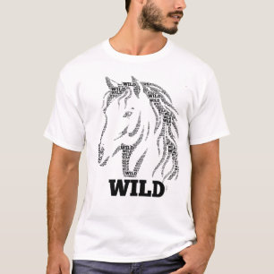 Wild Horse Typography Design for Horse Lovers T-Sh T-Shirt