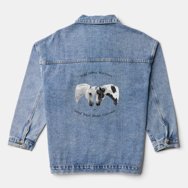 Wild Horse Warriors for Sand Wash Basin Denim Jacket (Back)