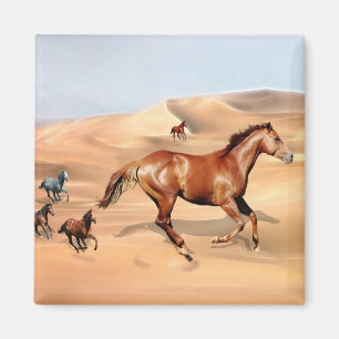Wild horses and sand dunes magnet