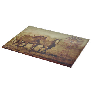 Wild Horses and Windmill Cutting Board