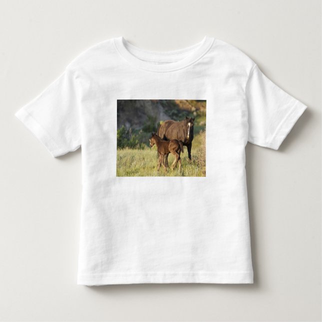 Wild Horses at Theodore Roosevelt National Park Toddler T-Shirt (Front)