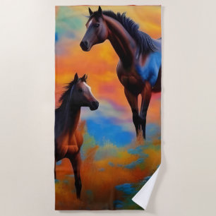 Wild Horses Beach Towel