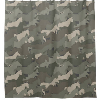 Wild Horses Camouflage Pattern Shower Curtain