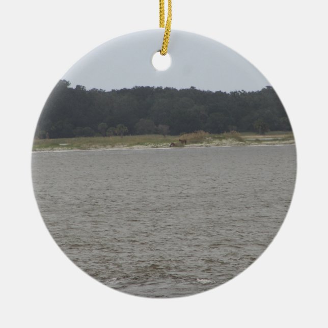 Wild Horses Ceramic Ornament (Front)