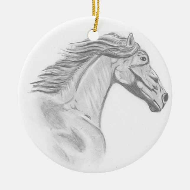 Wild Horses Ceramic Ornament (Front)