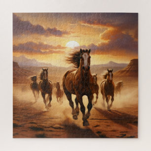 Wild Horses Desert Jigsaw Puzzle