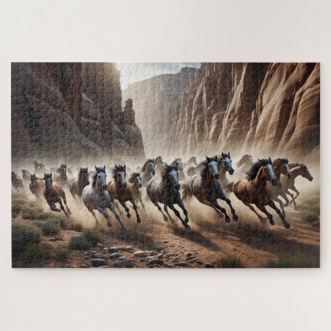 Wild Horses, Galloping Horses, Majestic Animals,  Jigsaw Puzzle (Horizontal)