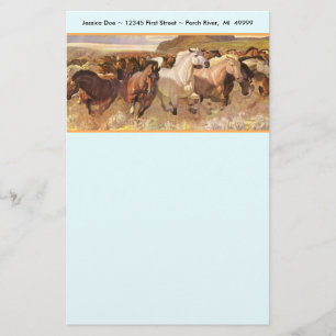 Wild Horses Horse Mustang Stationery Note paper