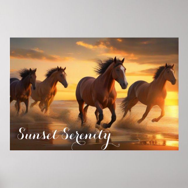 Wild Horses in Sunset Splendour Poster (Front)