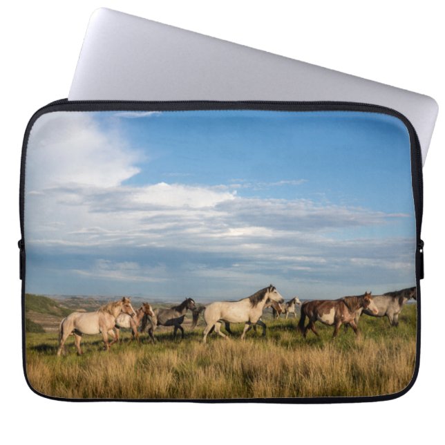 Wild Horses in Theodore Roosevelt National Park Laptop Sleeve (Front)