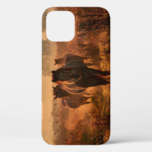 Wild Horses: Intense Gaze Encounter iPhone 12 Case