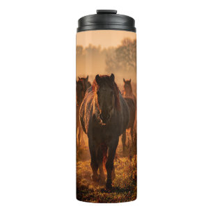 Wild Horses: Intense Gaze Encounter Thermal Tumbler