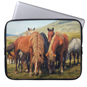 Wild Horses Livno Nature Scene Laptop Sleeve