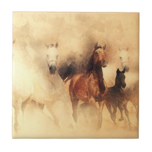 Wild Horses Mustangs Ceramic Tile