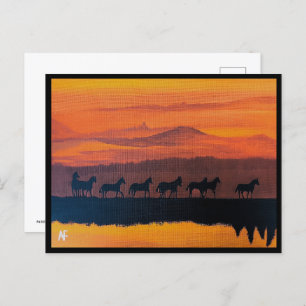 Wild Horses of Montana Painting by Alfred Fox Postcard