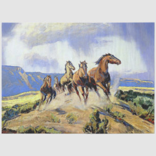 “Wild Horses of Nevada” by Carl Oscar Borg Tissue Paper