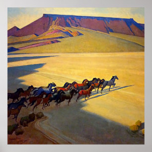 “Wild Horses of Nevada” by Maynard Dixon Poster