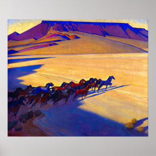 Wild Horses of Nevada by Maynard Dixon Poster