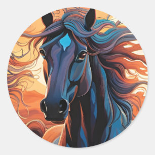 Wild Horses of the Desert Classic Round Sticker