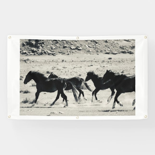 WILD HORSES OF UTAH BANNER WITH GROMMETS (Horizontal)