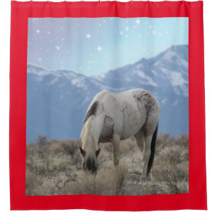 WILD HORSES OF UTAH GRAZING PINTO SHOWER Curtain