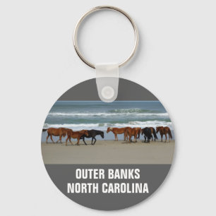 Wild Horses Outer Banks NC Key Ring