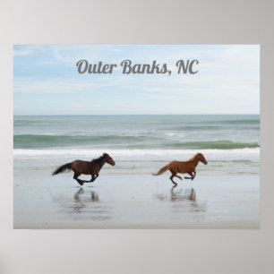 Wild Horses Outer Banks OBX Corolla NC Poster