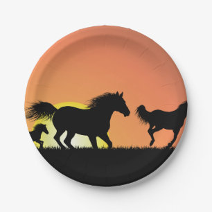 Wild Horses Paper Plate
