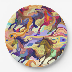 Wild Horses Paper Plate