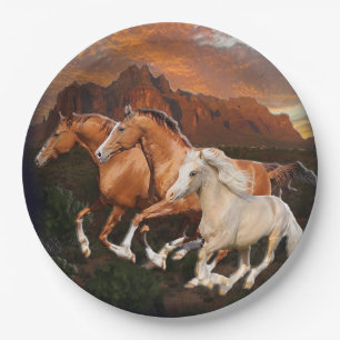 Wild Horses Paper Plate