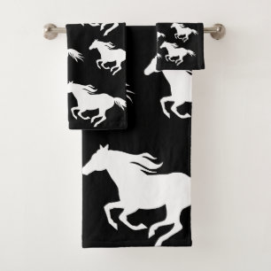 Wild horses pattern design  bath towel set