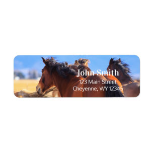 Wild Horses Return Address Label