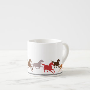 Wild horses running espresso cup