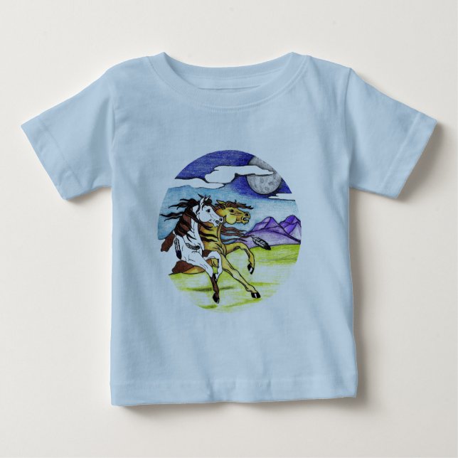 Wild Horses Running Free Baby T-Shirt (Front)