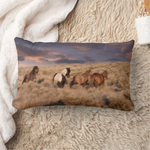 Wild Horses Running Lumbar Cushion