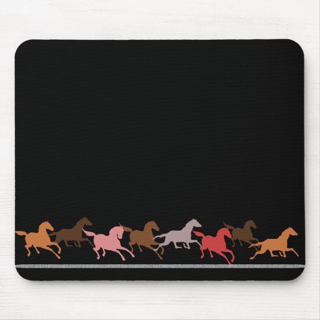 Wild horses running mouse pad (Front)