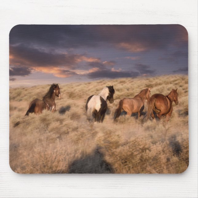 Wild Horses Running Mouse Pad (Front)