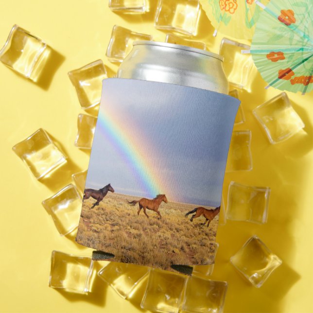 Wild Horses Running With Rainbow Can Cooler (In Situ Summer)