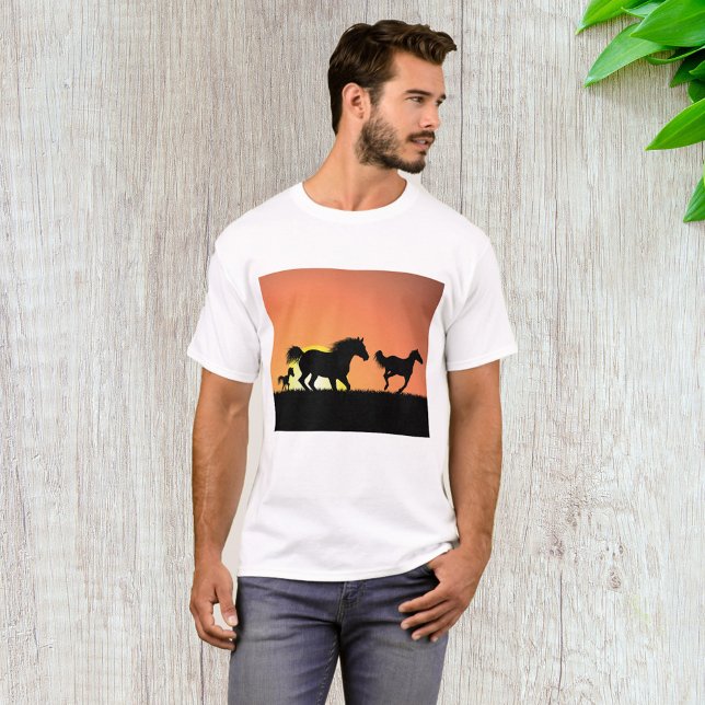 Wild Horses Sunset Silhouette T-Shirt (Creator Uploaded)