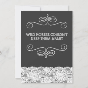Wild Horses Vintage Chalkboard Wedding Invitation