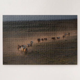 Wild Horses Walking Towards Desert Jigsaw Puzzle