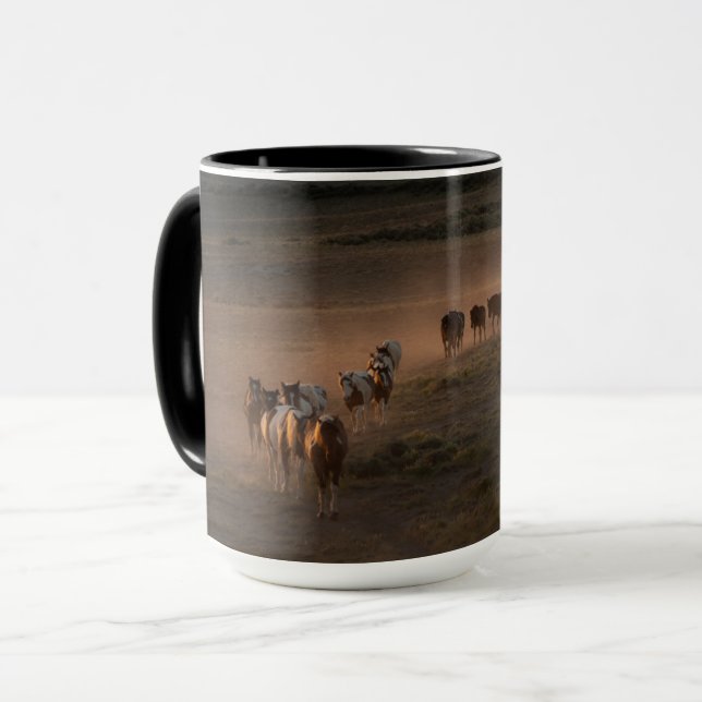 Wild Horses Walking Towards Desert Mug (Front Left)