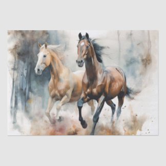 Wild Horses Watercolor Decoupage Tissue Paper