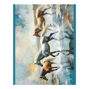 Wild Horses watercolor Photo Print