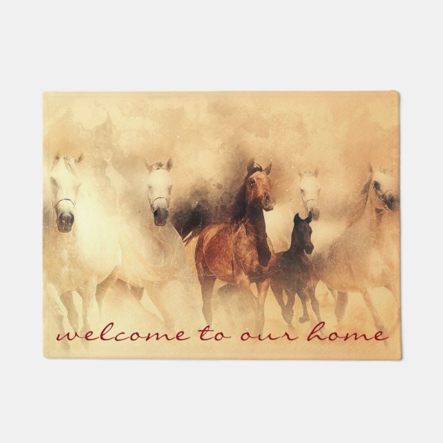 Wild Horses Welcome Mat (Front)