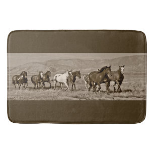Wild Horses Western Horse Bathmat