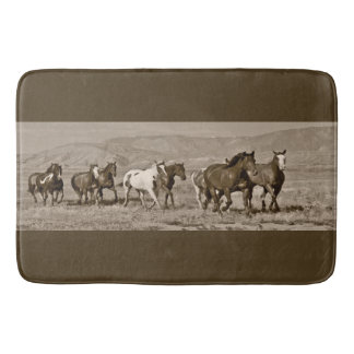 Wild Horses Western Horse Bathmat